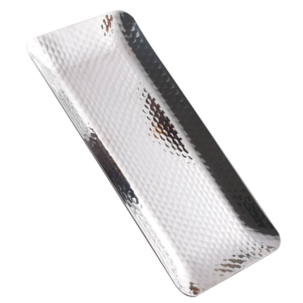 

Stainless Steel Storage Tray Jewelry ganizer Accessories Cosmetics Trinket Dish Rectangular Snack Serving Bathroom Vanity Sink