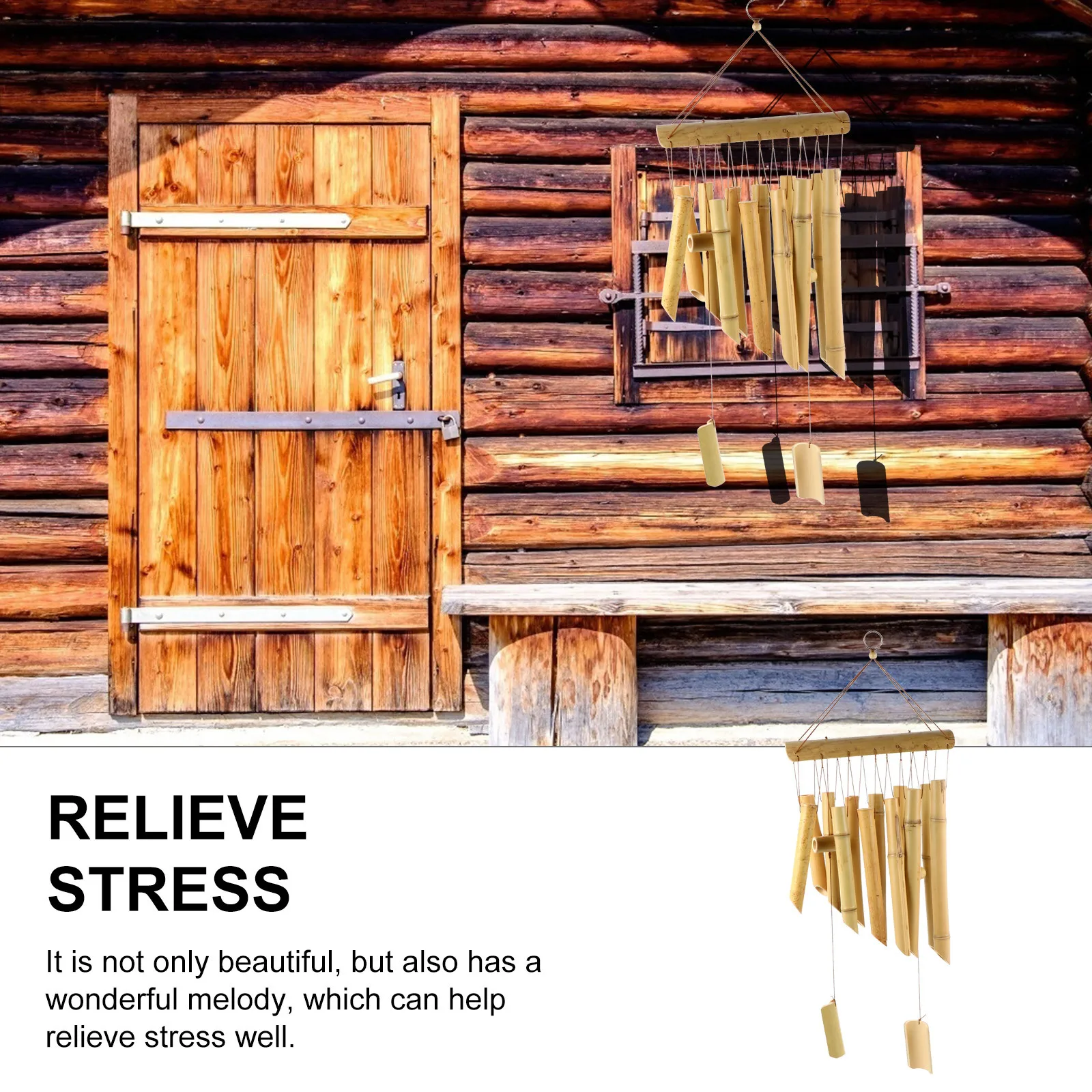 

1Pcs Bamboo Wind Chime Pendant Eco Friendly Hanging Wind Bell Garden Home Decoration Melody Wall Decor Gift