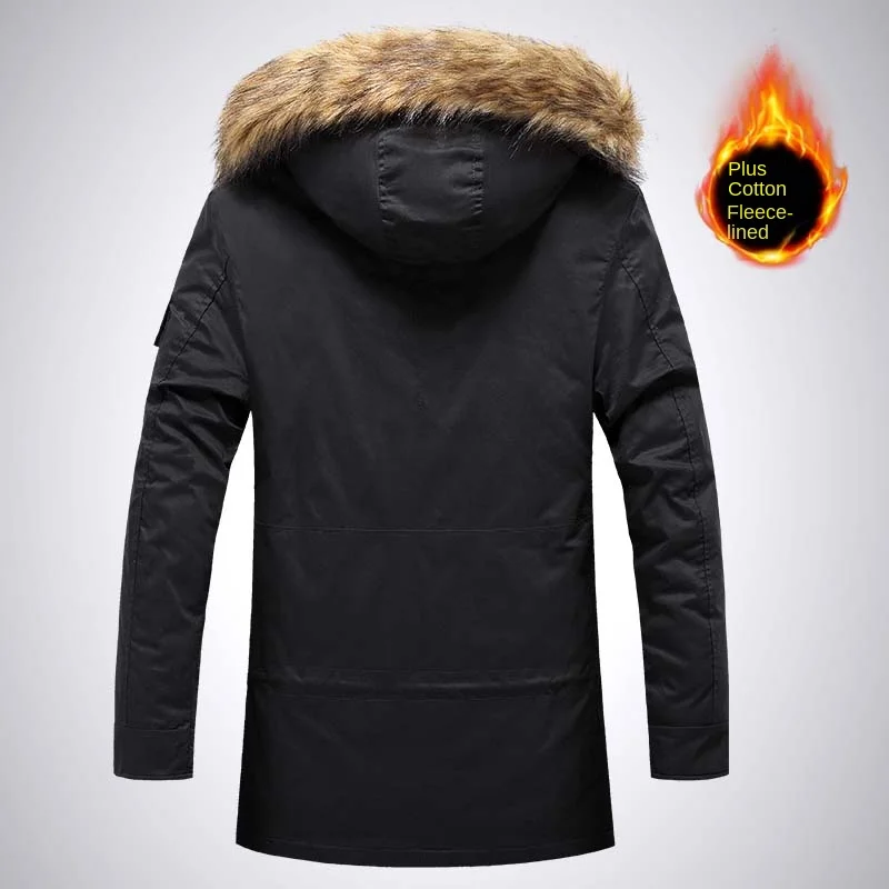 2024 New Detachable Fur Collar Hooded Casual Plus Fleece Thickened Cotton-padded Coat Quality Fabric Comfortable Skin Breathable