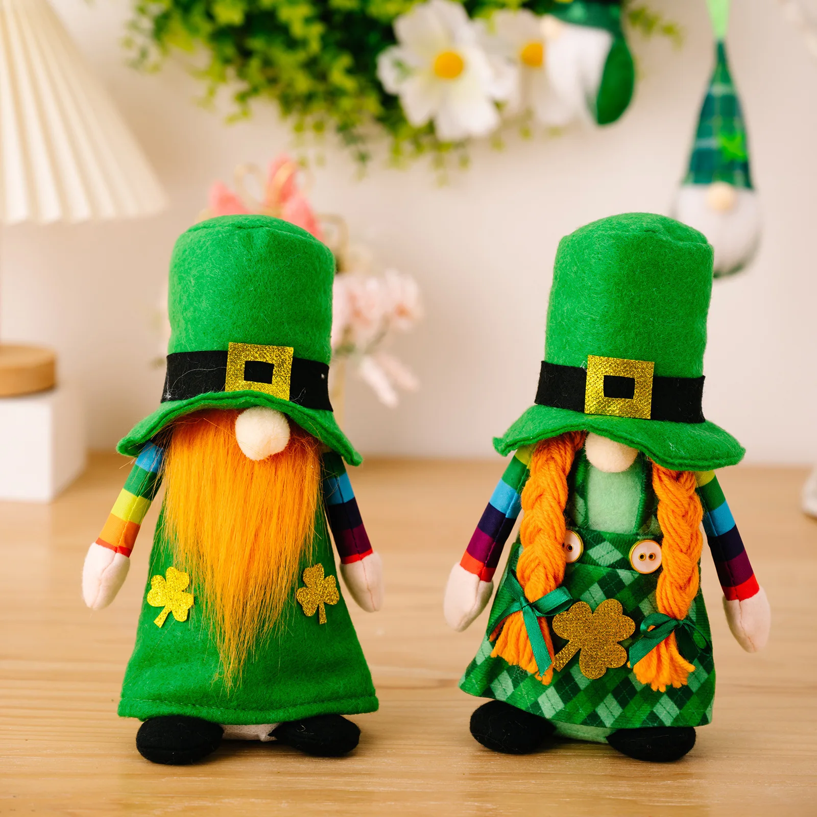 Green St. Patrick's Clover Doll Decoration