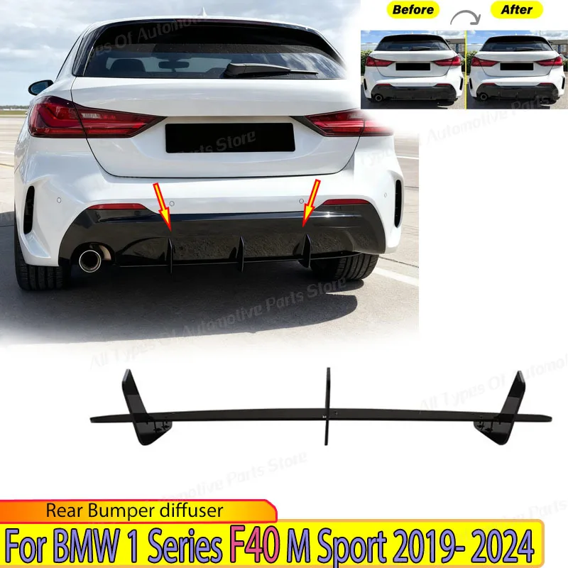 

For BMW 1 Series F40 M Sport 2019 2020 2021 2022 2023 2024 Rear Bumper Diffuser Blade Style Spoiler Plate Body Kit Auto Parts