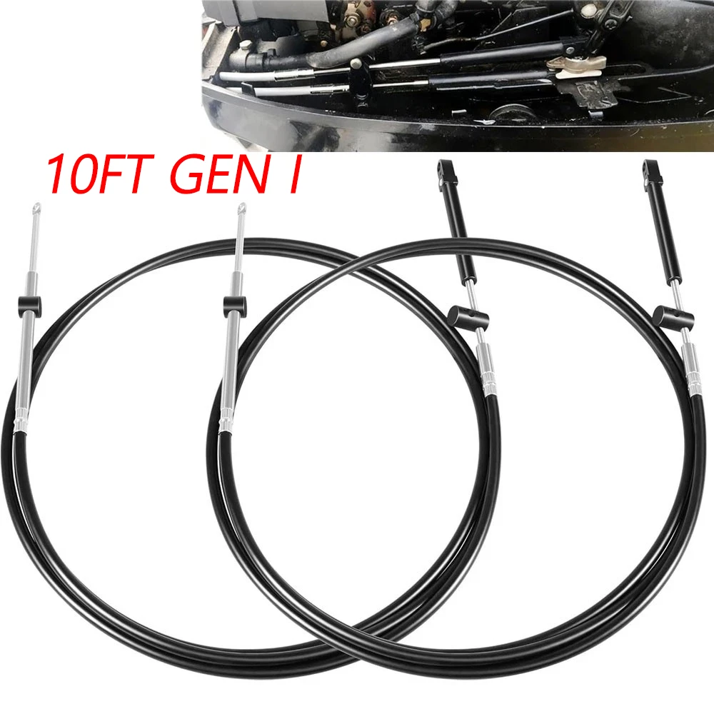 TM 10FT Boat Throttle and Shift Cables for Gen1 600A Series Controller, Fit for Mercury MerCruiser Marine Force Outboard Engines