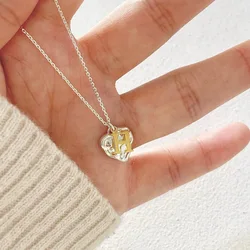 Korean The Minimalist S925 Sterling Silver 26 Letters Love Gold and  Contrast Color Couple Lock Language Necklace