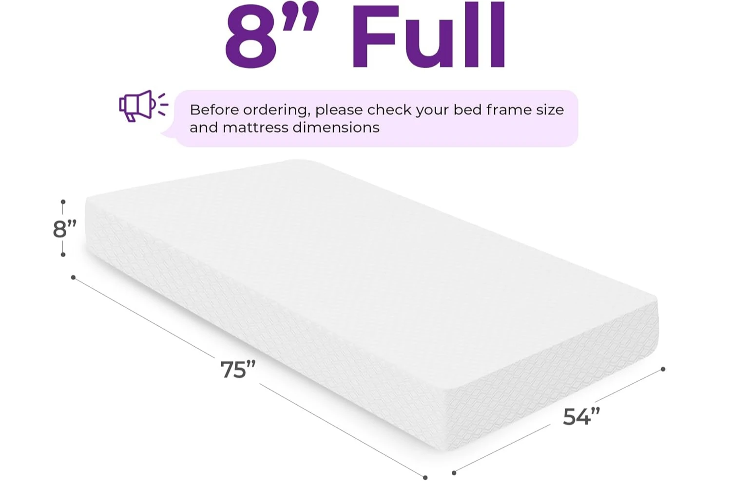 8 Inch Full Cooling Gel Memory Foam Mattress for Cool Sleep Medium Firm CertiPUR-US  Pressure Relief Removable Cover (Full,8 in)