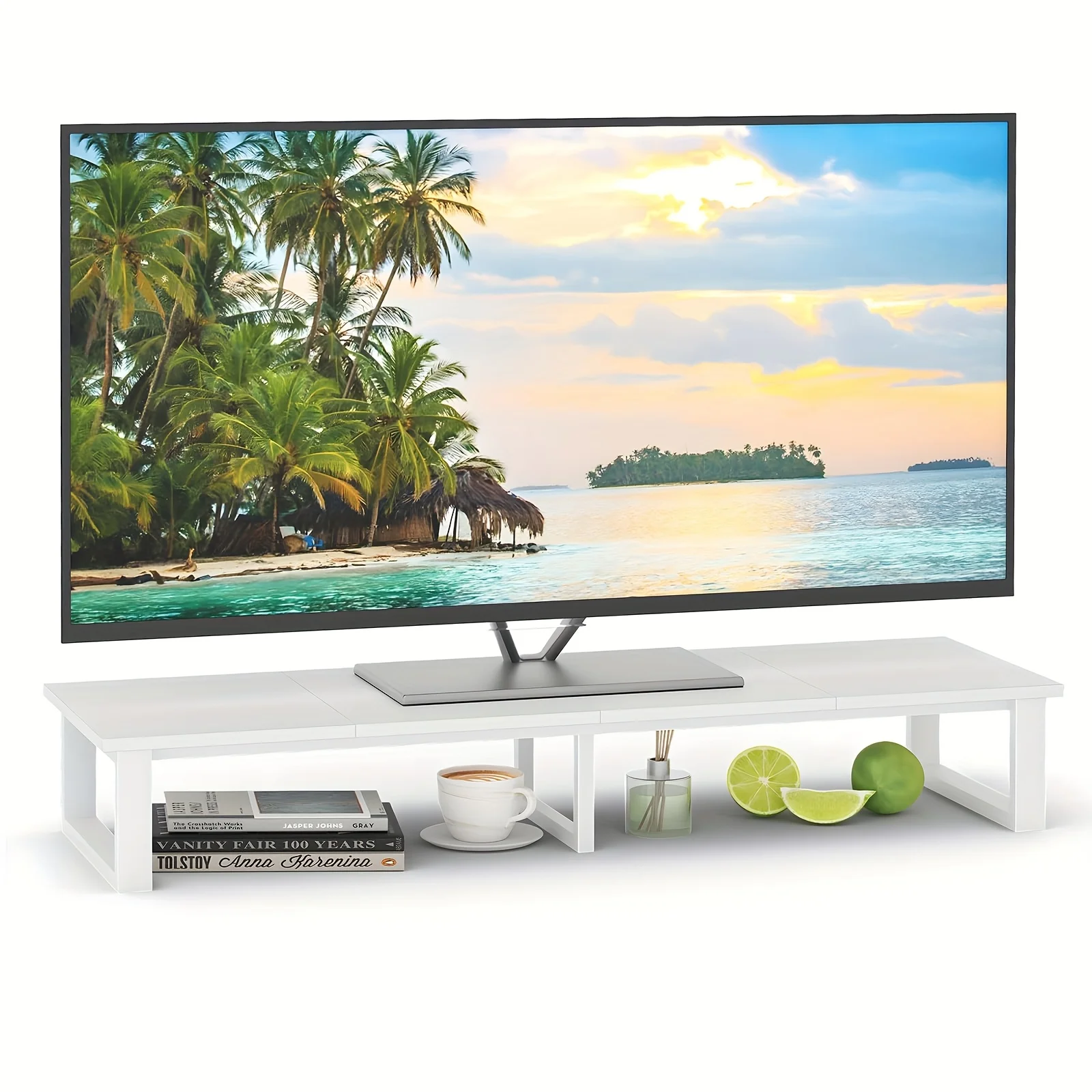 

Large 47-inch TV Lift Stand for 32-60-inch TVs, TV Lift Stand with Steel Legs, Desktop TV Lift Stand for Home Office, Computer Monitor Stand Desktop Storage Stand