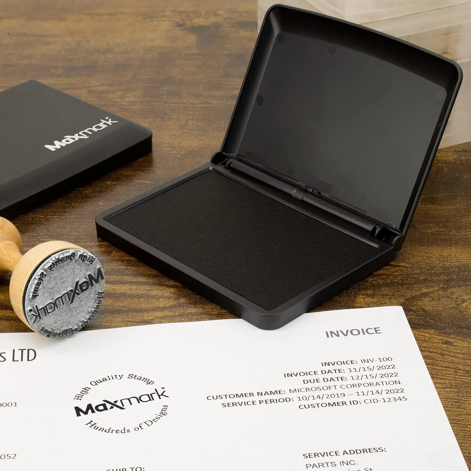 Large Black Stamp Pad 2-3/4 by 4-1/4 Inch Premium Felt for Clear Impressions view 5