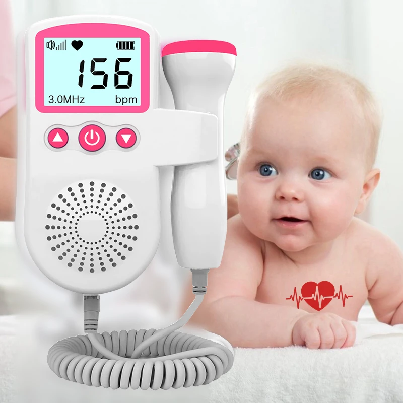 3,0 MHz Ultraschall Baby Herzfrequenz Detektor Schwangere Hintergrundbeleuchtung Baby Herzschlag Monitor Haushalt Frauen Doppler Fetal Stethoskop