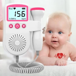 3.0MHz Ultrasound Baby Heart Rate Detector Pregnant Backlight Baby Heartbeat Monitor Household Women Doppler Fetal Stethoscope