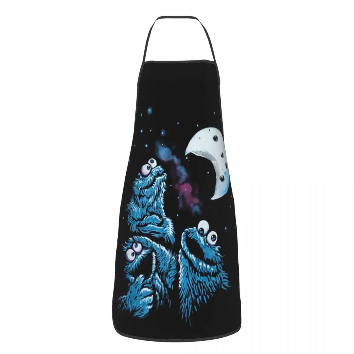 Custom Sesame Street Cookie Monster Anime Aprons Women Men Adult Unisex Kitchen Chef Bib Tablier Cuisine Cooking Baking Painting