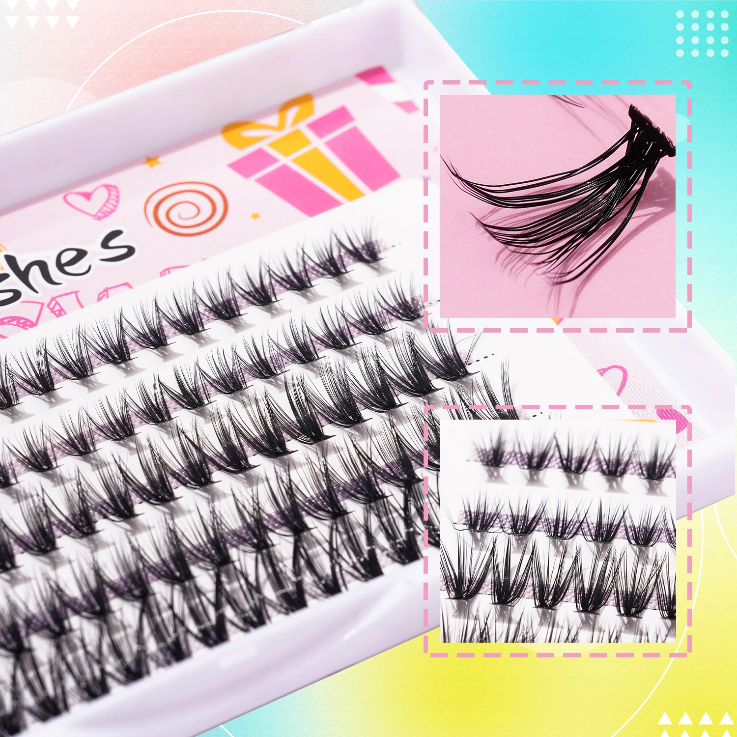 Ciglia naturali MIX Cluster per ciglia Estensioni ciglia sottili 8-12MM Estensioni ciglia individuali Fai da te a casa