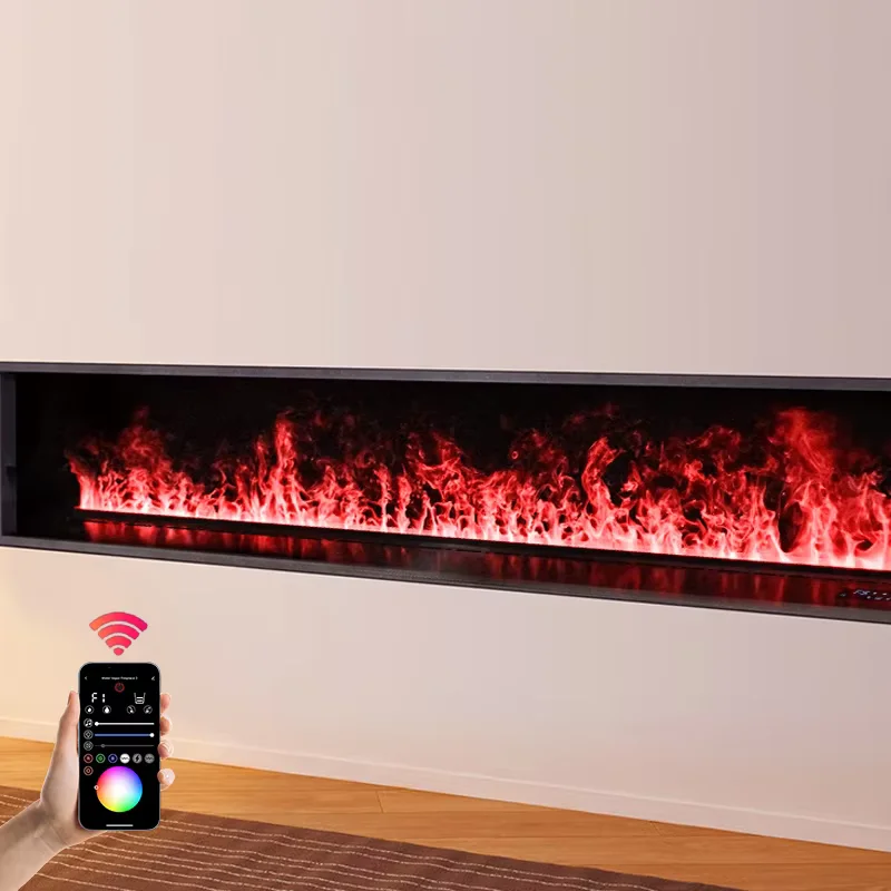 2024 New Interior Decoration 3D Atomized Fireplace Embedded Hotel Home Villa Simulated Fire Decoration Fireplace Humidifier