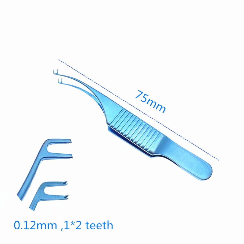 

Ophthalmic Polack Corneal Suturing Forceps 1*2 teeth Toothed Forceps Titanium 75mm/115mm Ophthalmic Surgical Tweezers