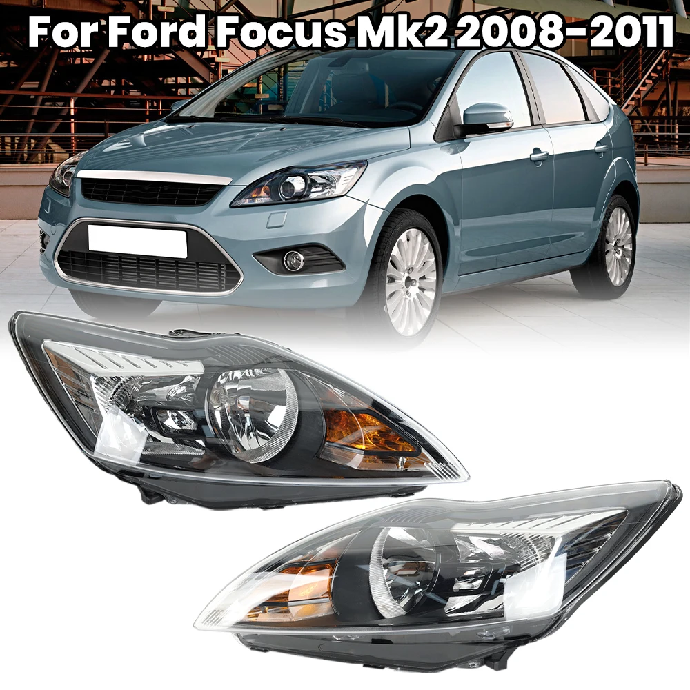 Parachoques Delantero Alpha Pods Para Ford Focus MK2 ST225, Estilo Bajo Y Agresivo, Fibra Negra