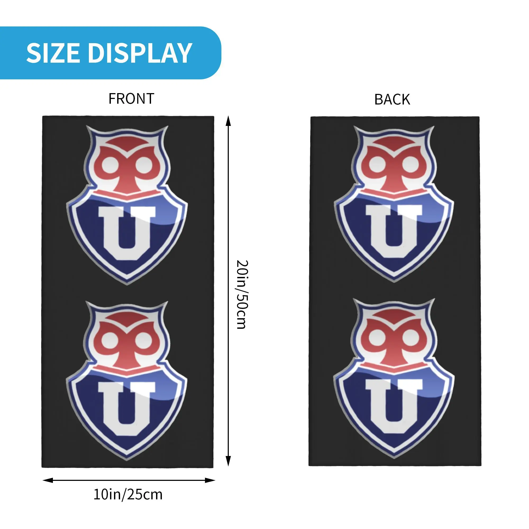 جامعة دي تشيلي من تشيلي باندانا الرقبة الجراب المطبوعة سانتياغو قناع وشاح متعدد الاستخدام عقال ركوب الدراجات للرجال النساء الكبار