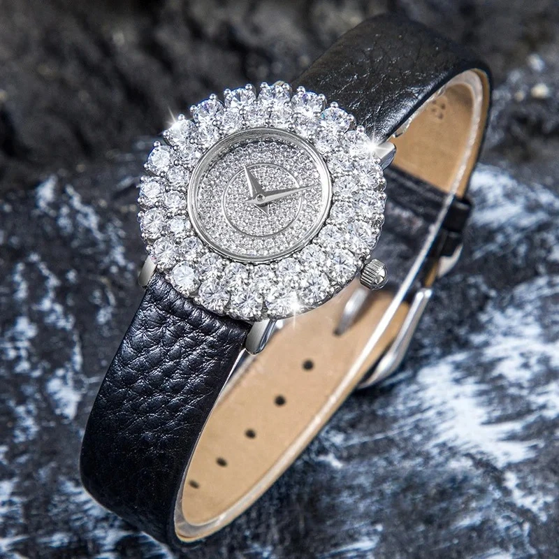 High quality new fashionable watch, pure silver pearl diamond women's watch, customized luxury quartz watch