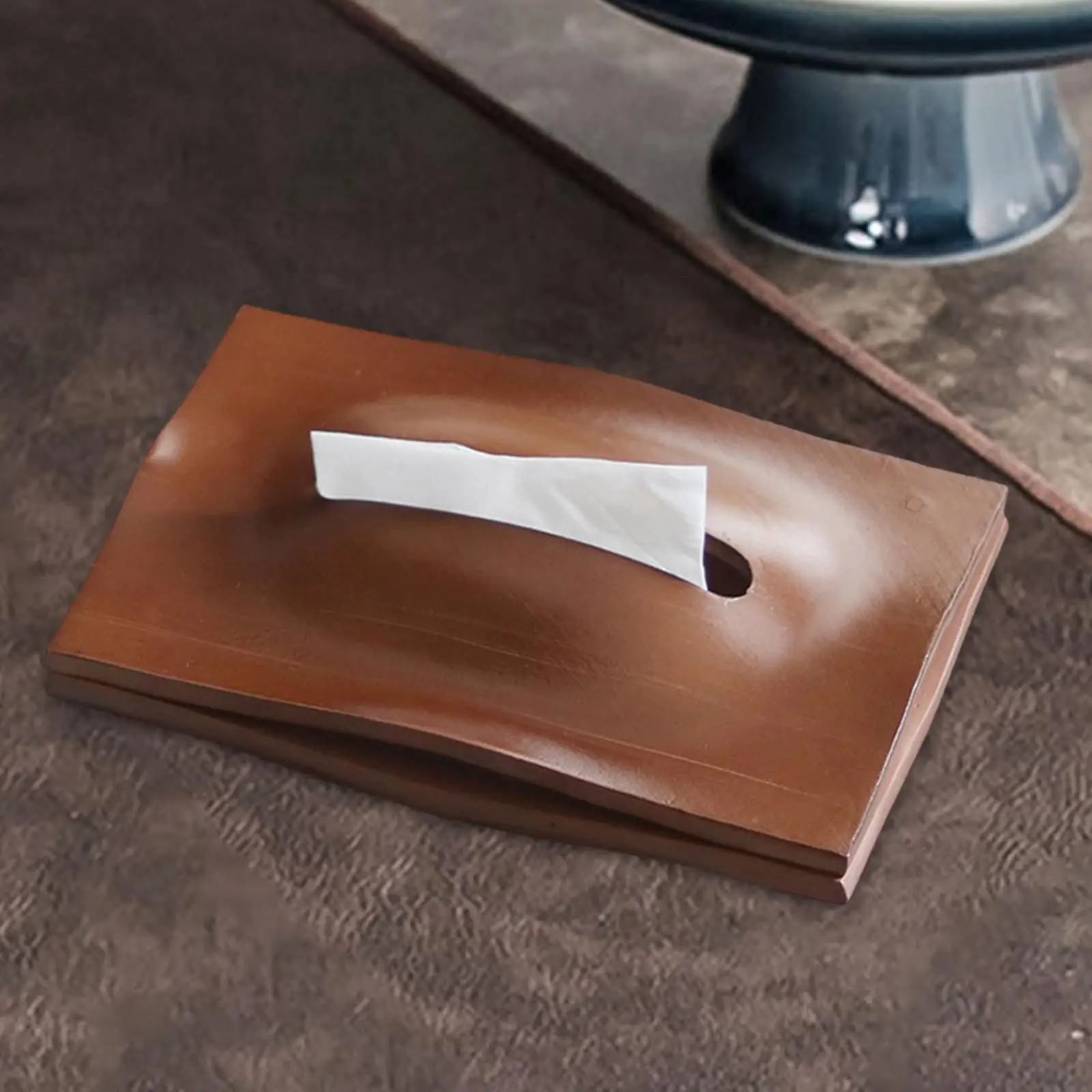 

Wooden Tissue Box Cover Paper Napkin Holder for Desk Dinner Room Countertop