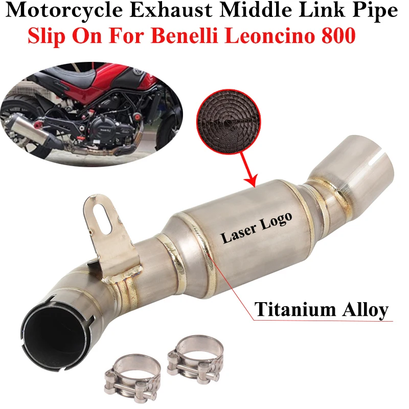 

Titanium Alloy Slip On For Benelli Leoncino 800 BJ800 Motorcycle Exhaust Escape Middle Link Pipe Muffler System