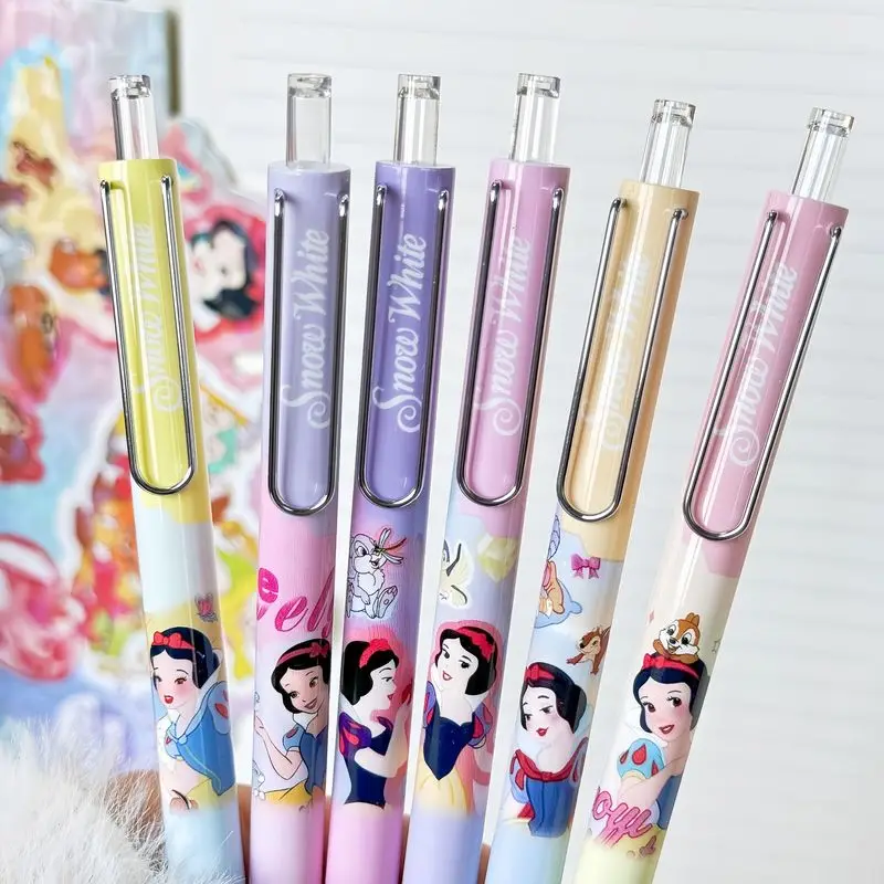 24 قطعة Kawaii ديزني جديد سنو وايت قلم محايد اللون 0.5 الصحافة الأسود قلم توقيع طالب لوازم مكتبية هدية #2