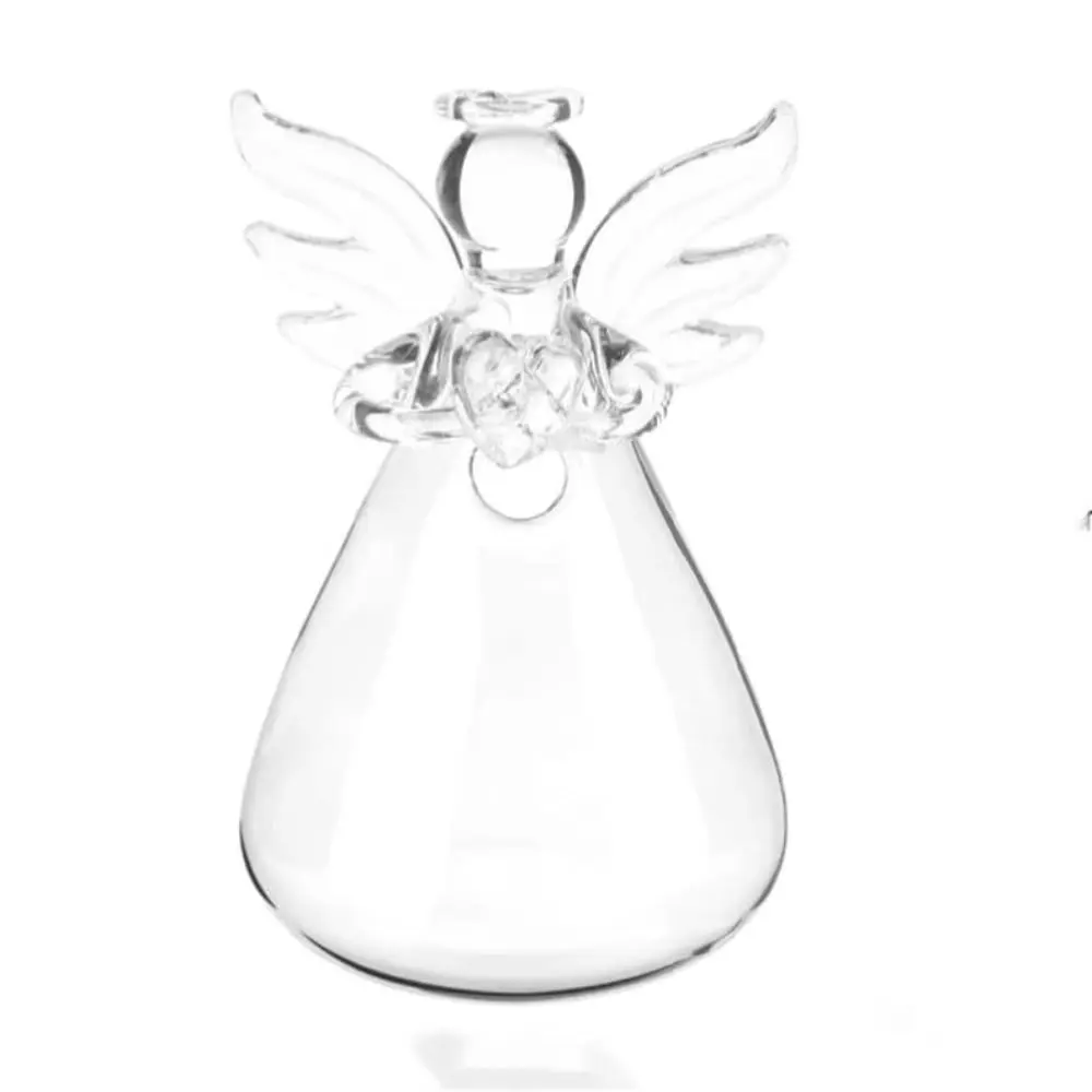 DIY Transparent Angel Vase Angel Shape Hand-blown Hydroponic Container Borosilicate Glass Eye-catching Plant Wall Mounted Vase