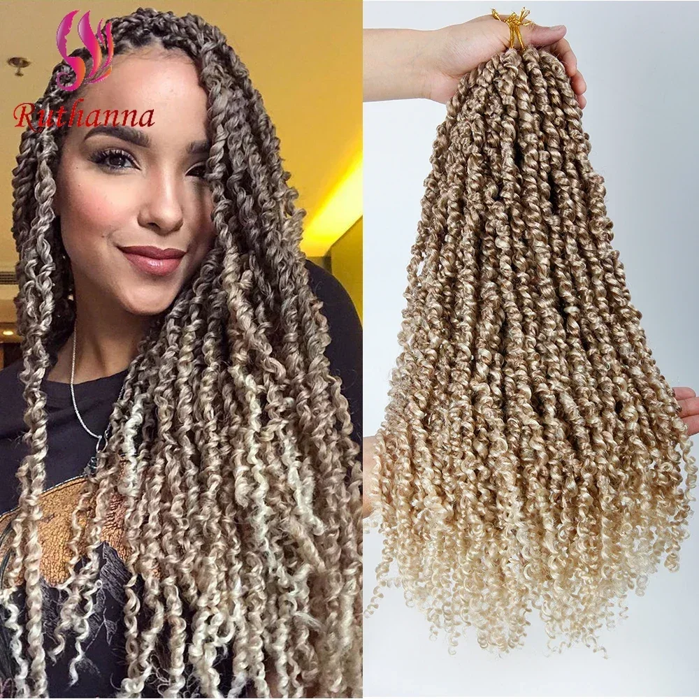 African Crochet Hair Synthetic Heat Resistant Fiber Wig Ladies Curly Hair Cover, 18 Inch Hand Woven Dirty Braid Hair Extension