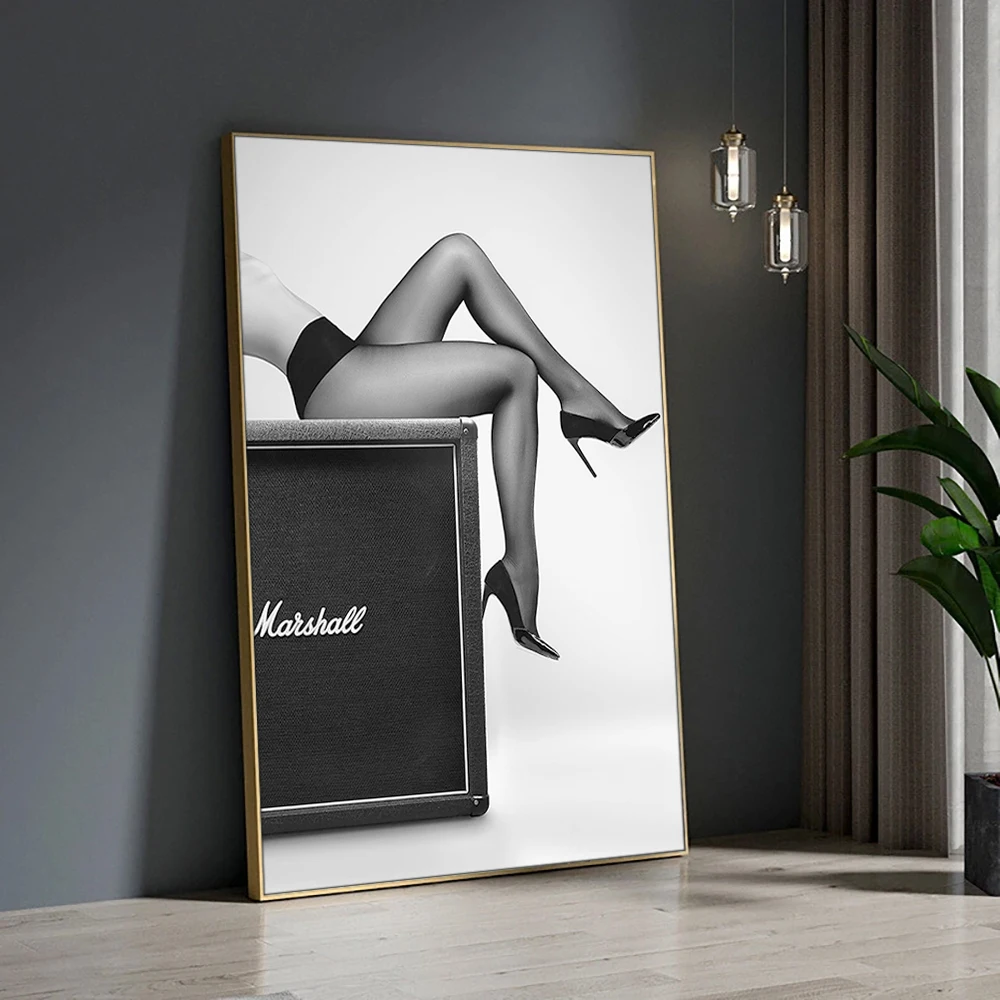 Black & White Wall Art Canvas Painting High Heels Stockings Woman Posters And Prints Picture For Living Room Bedroom Decor