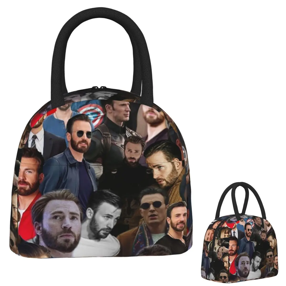 

Chris Evans Lunch Bags Insulated Bento Box Waterproof Lunch Tote Resuable Picnic Bags Thermal Bag for Woman Kids School
