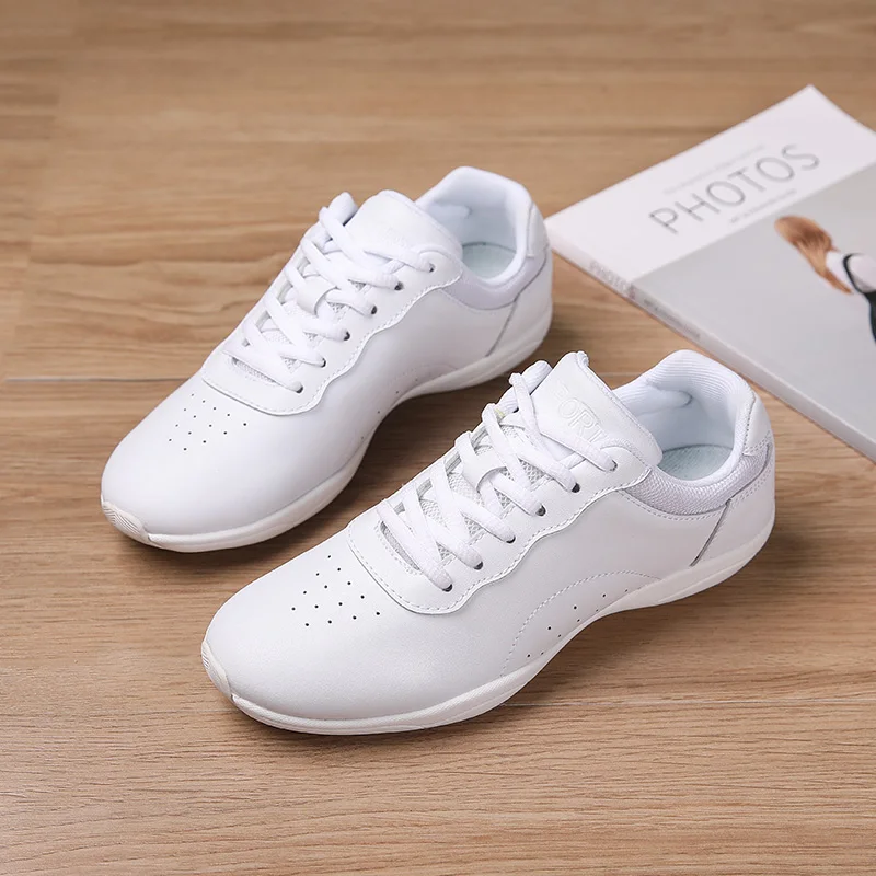 Marwoo cheerleading shoes Children's dance shoes Competitive aerobics shoes Fitness shoes Women's white jazz sports shoes J0010