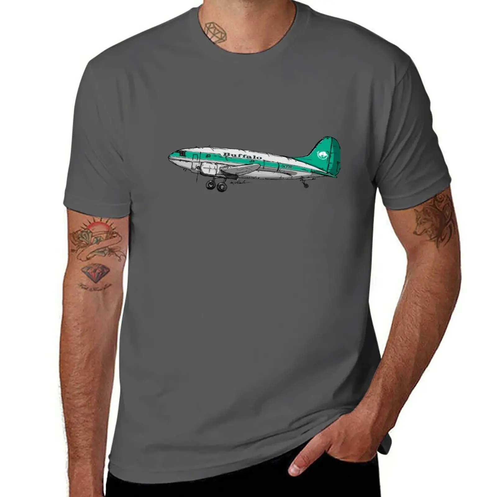 Buffalo Airways C-46 T-Shirt graphics heavyweights customs plus sizes t shirts men