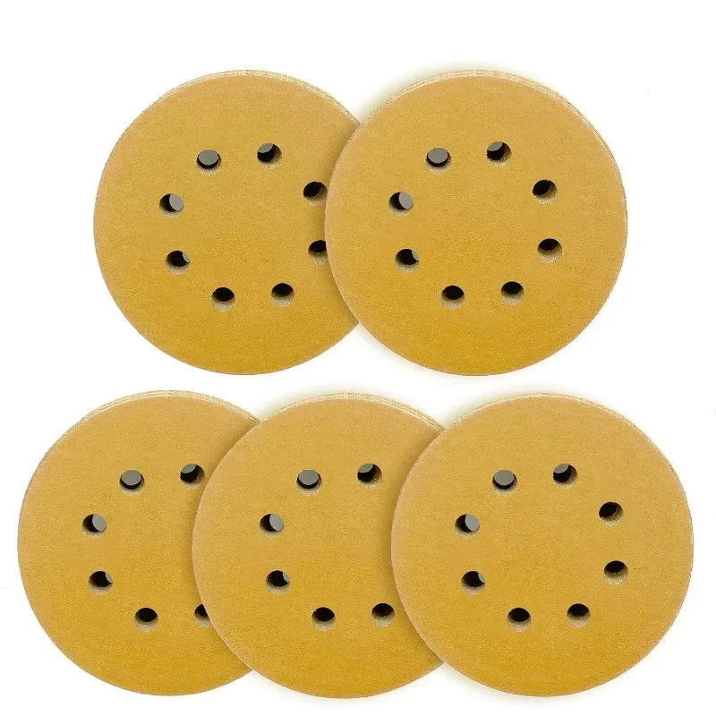 

5 Inch Sanding Discs Hook and Loop 180 Grit Sandpaper 8 Holes Orbital Sander Pads for Woodworking Automotive