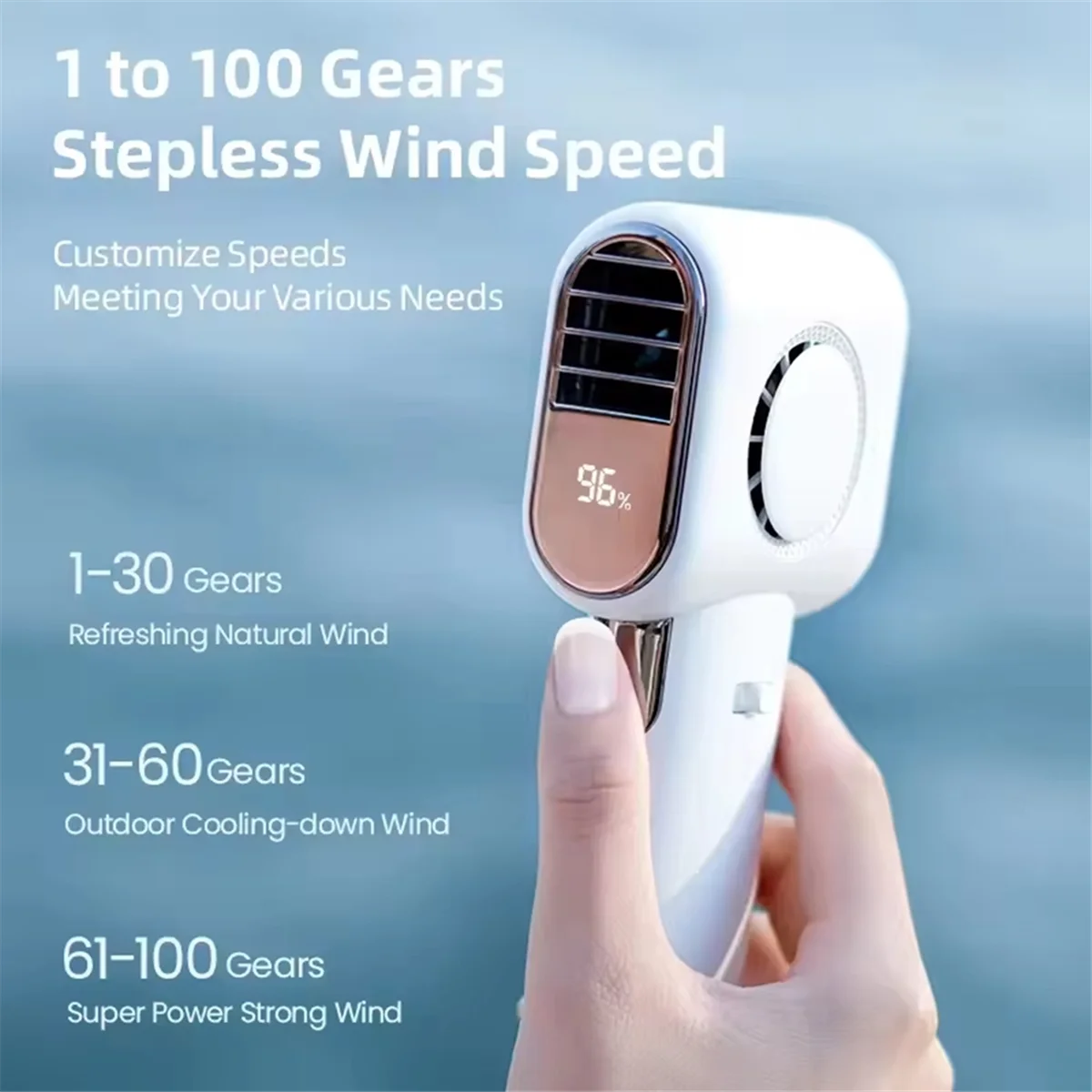 مروحة A20M هادئة صغيرة Turbo Jet بدون شفرات، منفاخ قوي 100 سرعة، 4000 مللي أمبير في الساعة، مروحة تبريد محمولة USB مع شاشة LED