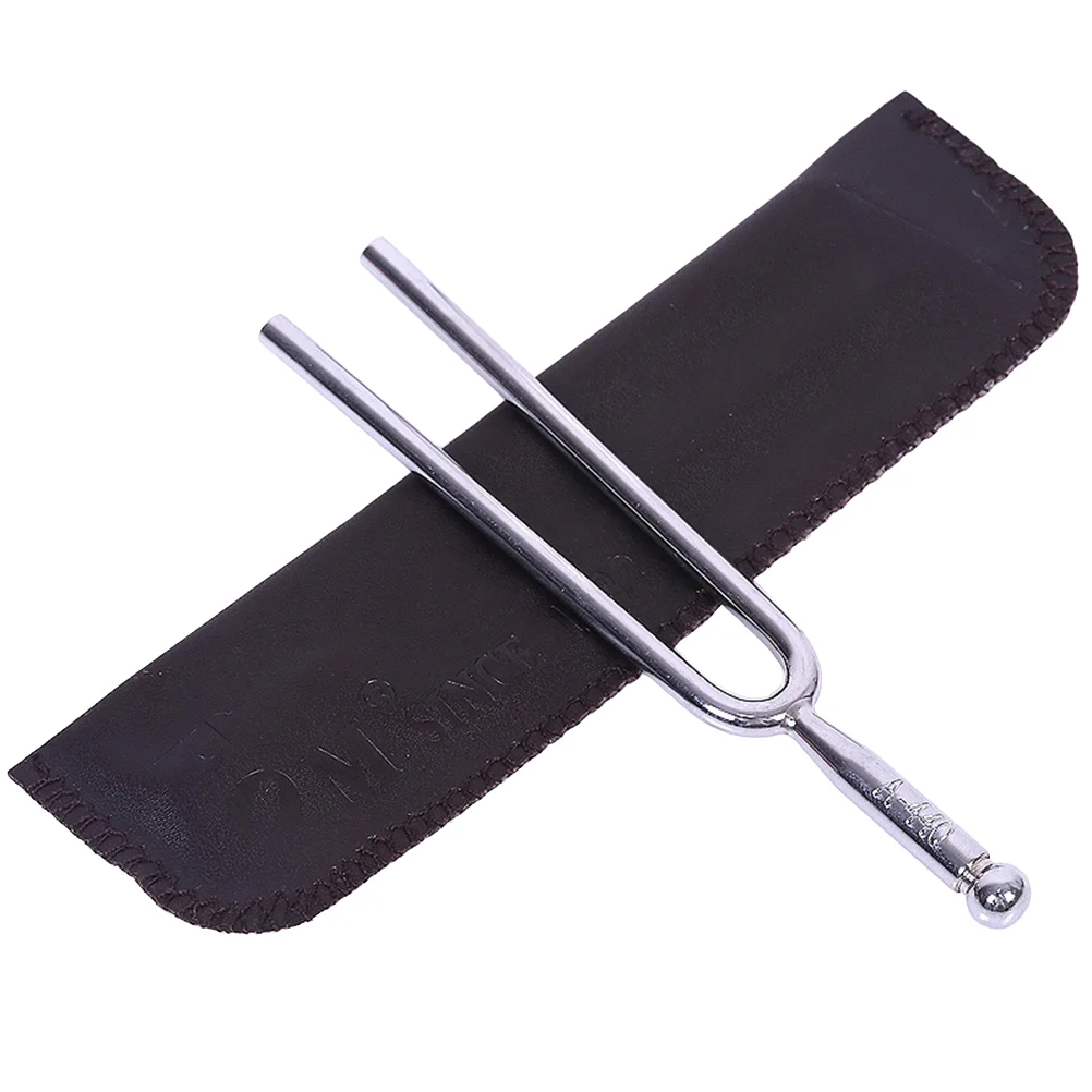 

International Standard Tuning Fork Music Instrument Steel Forks Practical Tone Tuner with a Storage Bag Silver