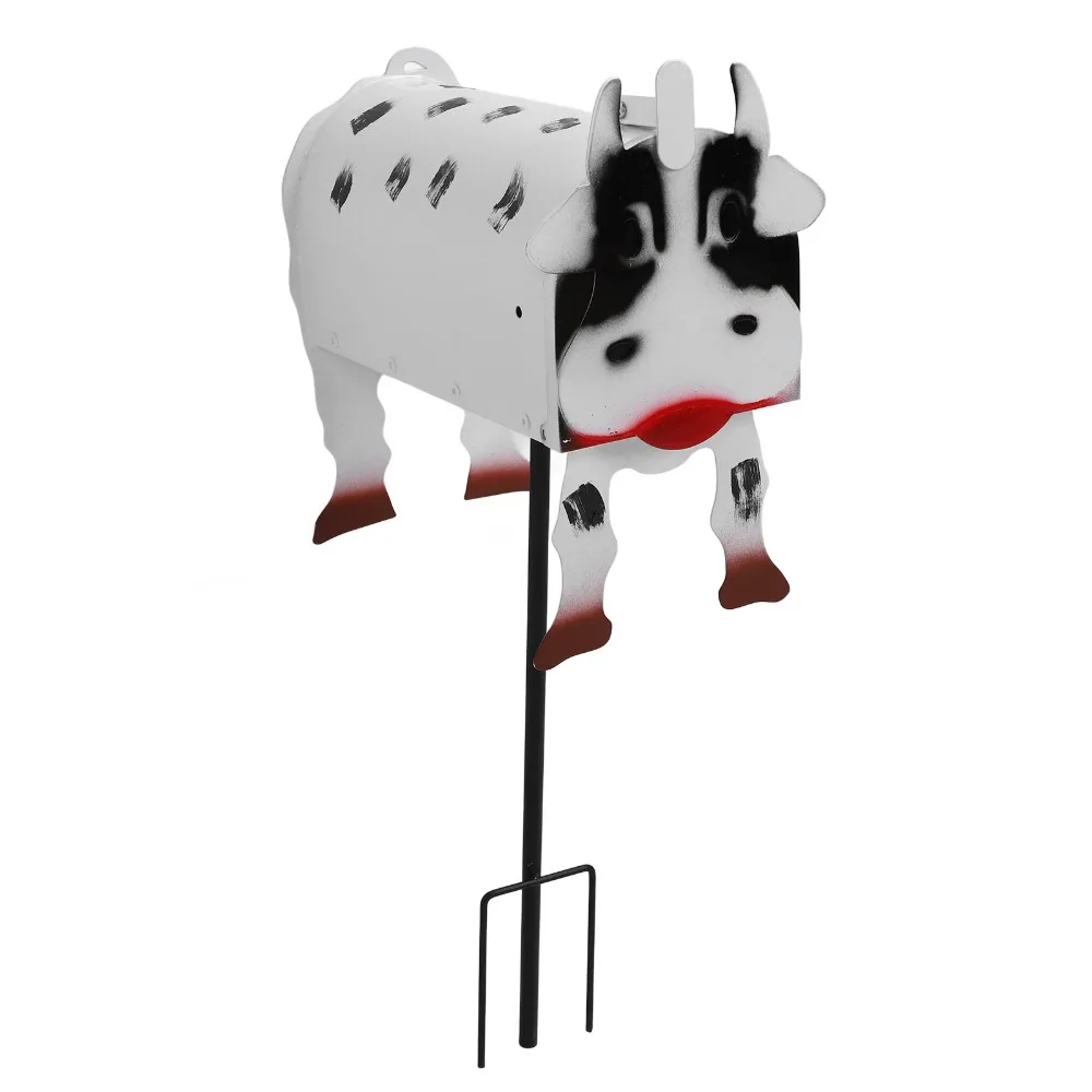 13pcs Iron Cow Mailbox Cover Ample Inner Space Cow Spots Cow Letter Box Cover Spacious Delivery Port Metal Cow Mailbox