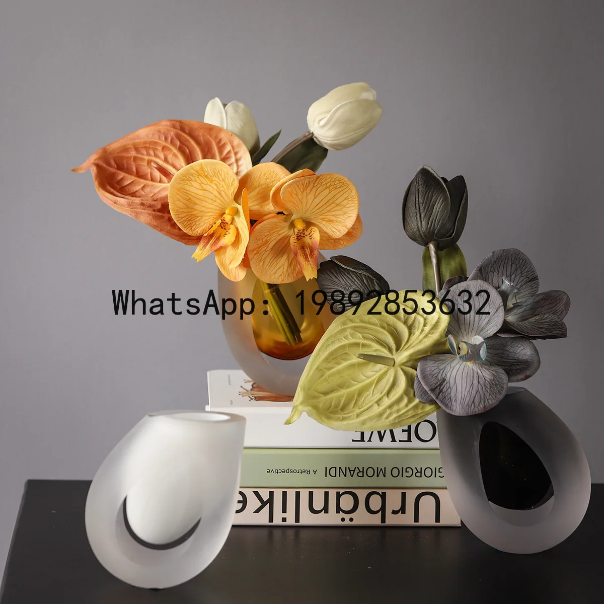 PYJ Moderne Geblasene Vase mit Dickem Boden und Kleiner Öffnung, Farbige Mini-Dekoration, Weitmundige Tischvase für Hydrokultur