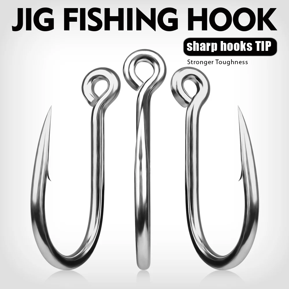 Proberos 10 قطعة 3/0-13/0 سوبر صيد السمك عالية الكربون الصلب Gaff الشائكة مانع االصدأ زاوية حادة التونة الصيد دائرة السنانير #2