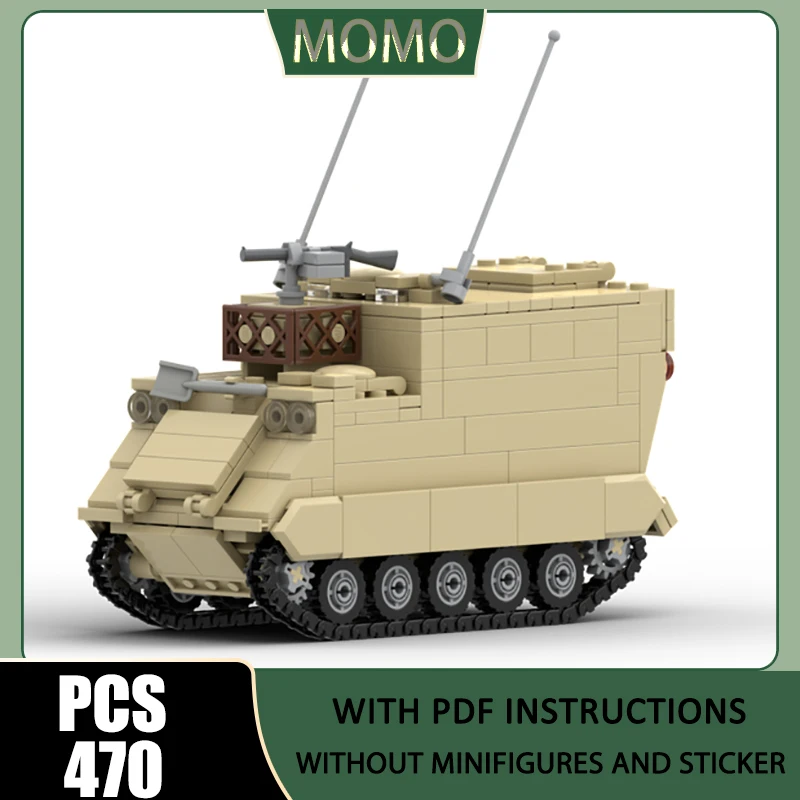Military Model Moc Building Blocks Modular M577 Armored Car Model Technology Brick Assembly Construction Toy Holiday Gifts
