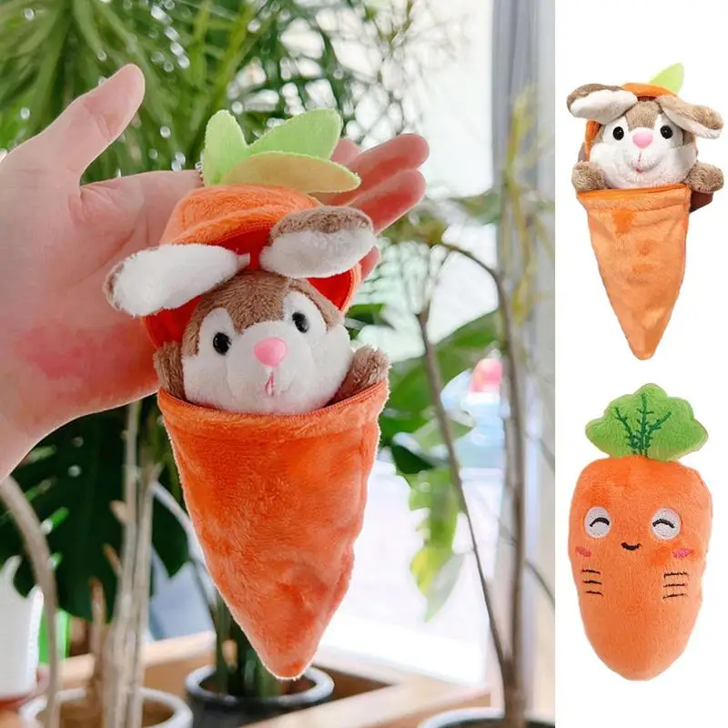 

Easter Bunny Plush Cute Toy Plushie Keychain Pendant Ornament Funny Stuffed Carrot 12cm Bunny Plush For Trees Backpacks Cars