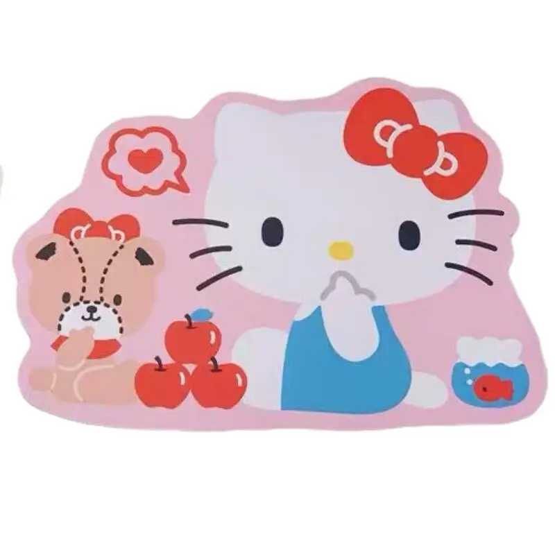 

Kawaii Sanrio Coaster Hello Kitty настольный коврик изоляционный водонепроницаемый коврик для мыши с героями мультфильмов офисный настольный компьютер противоскользящий коврик для стола