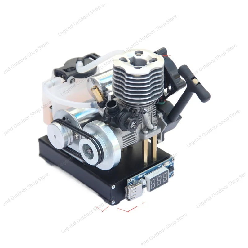 12v mini hand-held starter generator 15-level methanol engine DIY with phone charging cooling fan modification