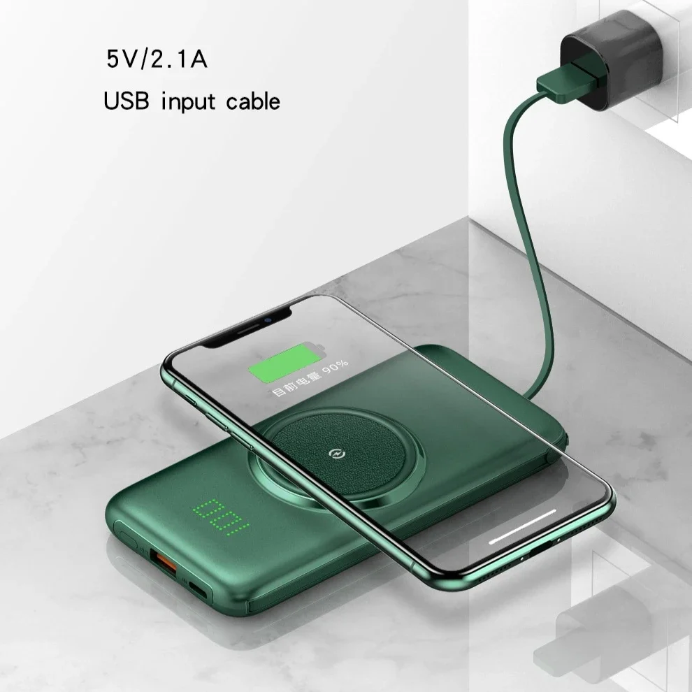 

Для Xiaomi 20000 мАч Беспроводной внешний аккумулятор Быстрая зарядка Встроенный кабель питания Зарядное устройство для мобильного телефона Для Iphone 13 14 для Samsung P12