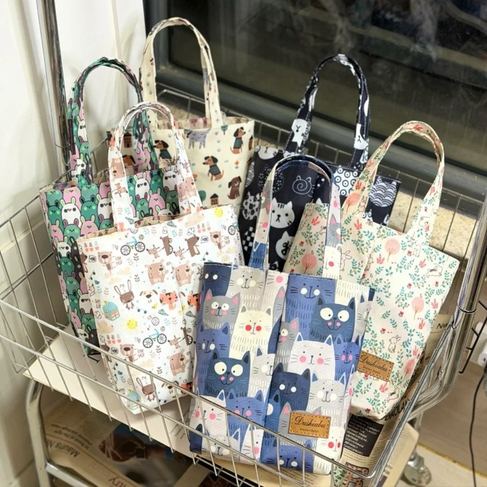 Fashion Handheld Water Bottle Case Canvas Lightweight Thermos Pouch Pattern Cup Carrier Pouch Bottle