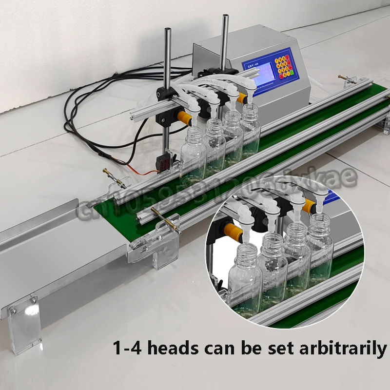 CSY-4H3200/4H1200 Automatic Diaphragm Pump Small Liquid Filling Machine Four Line Conveyor Belt Filling Machine 4*3000ml/head