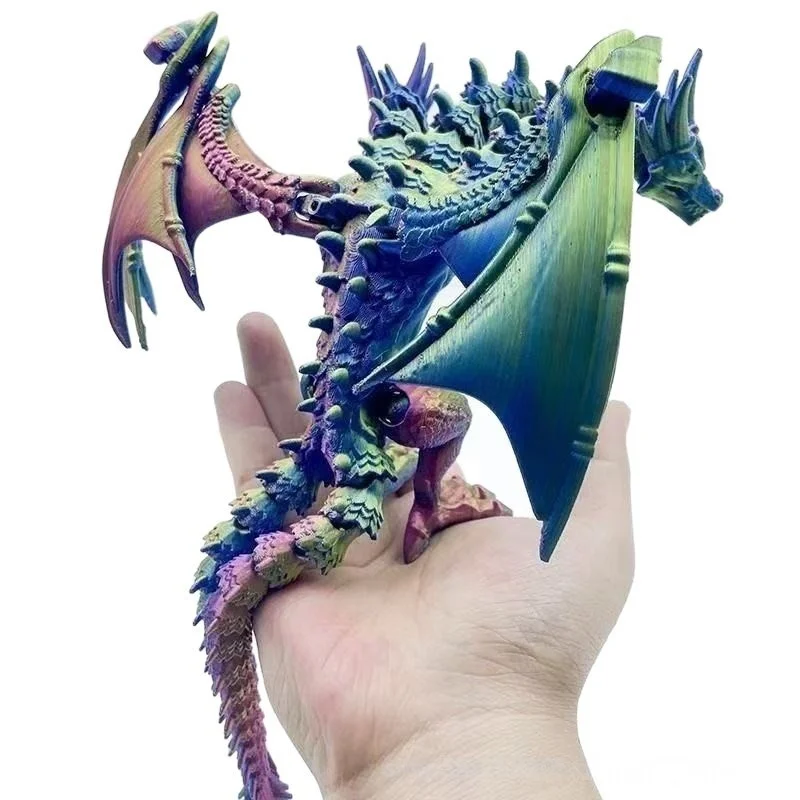 NEW 3D Printing Three headed Dragon Figures Multi-joint Movable for Home Accessories Kid Gift Living Room Desk  Decoration