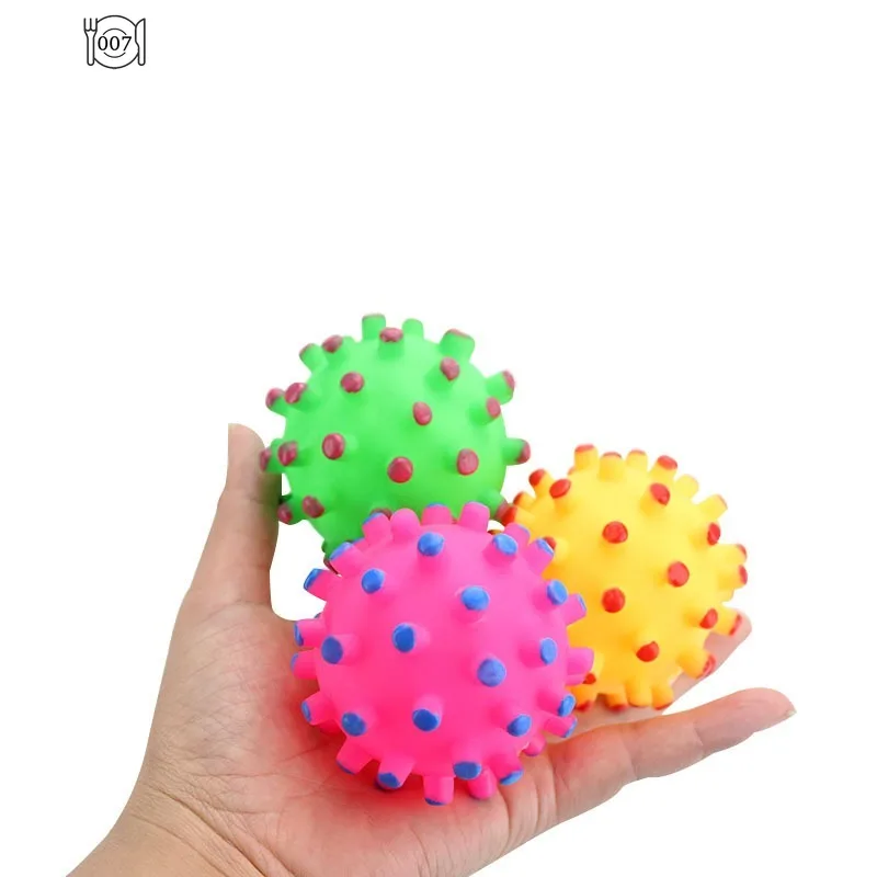 1 Pcs Diameter 6cmSqueaky Pet Dog Ball Toysfor Small Dogs RubberChew Puppy Toy Dog StuffDogs Toys Pets PetProducts Random