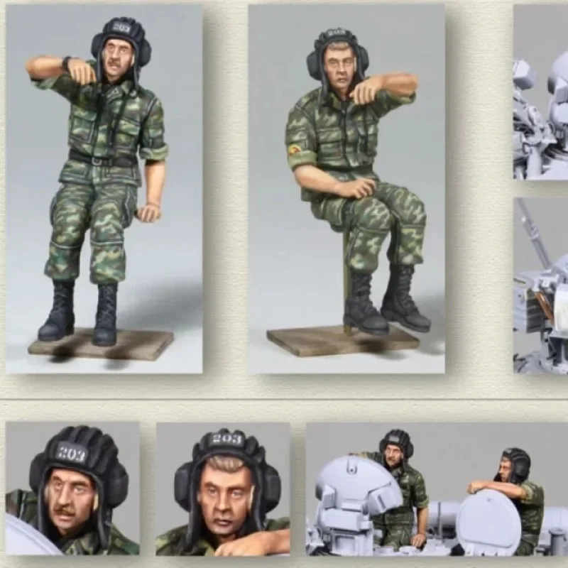 1/35 Resin Soldier Figure Model Kits Modern Military Modern Modern Russian Tank Crew Set 2 figures Unassembled Unpainted 092x