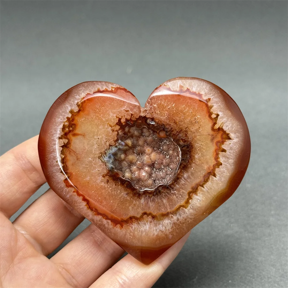 

Natural Red Agate Geode Heart Shaped Agate Reiki Healing Mind Meditation Witchcraft Prayer Home Decoration Birthday Gift