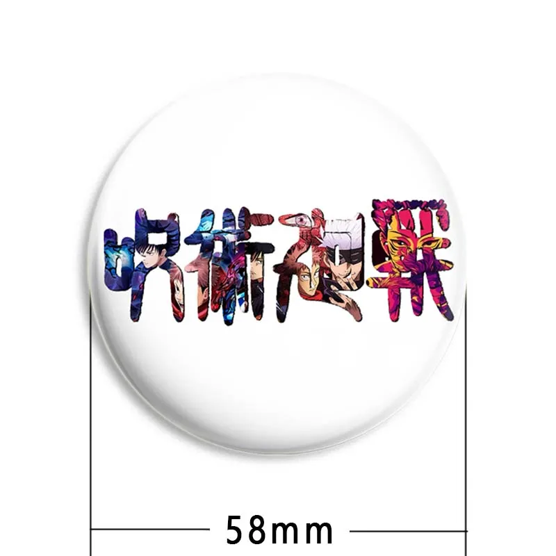 HD Print Round Handmade Anime Pins Ryomen Sukuna/Satoru Gojo Round Brooches Fushiguro Megumi/Itadori Yuji/Choso Cartoon Badge