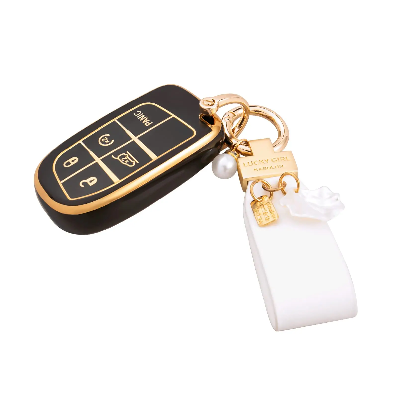 Key Fob Cover with Keychain for Jeep Grand Cherokee Renegade Chrysler Dodge RAM Journey Dart Fiat Durango Challenger Accessories