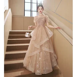 Robe de soiree New Square Collar Slim Dress Women Wedding Elegant Evening Dresses Formal Party Dress Prom dresses Luxury Dress