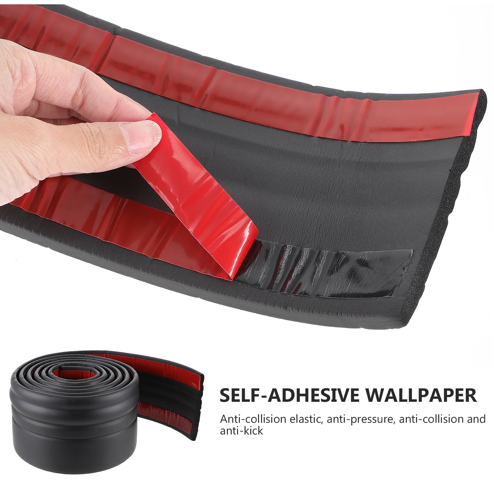 

1 Roll Floor Baseboard Trim 2 Meters Self Adhesive Peel and Stick Baseboard Molding Wall Waistline Seam Decoration Waterproof