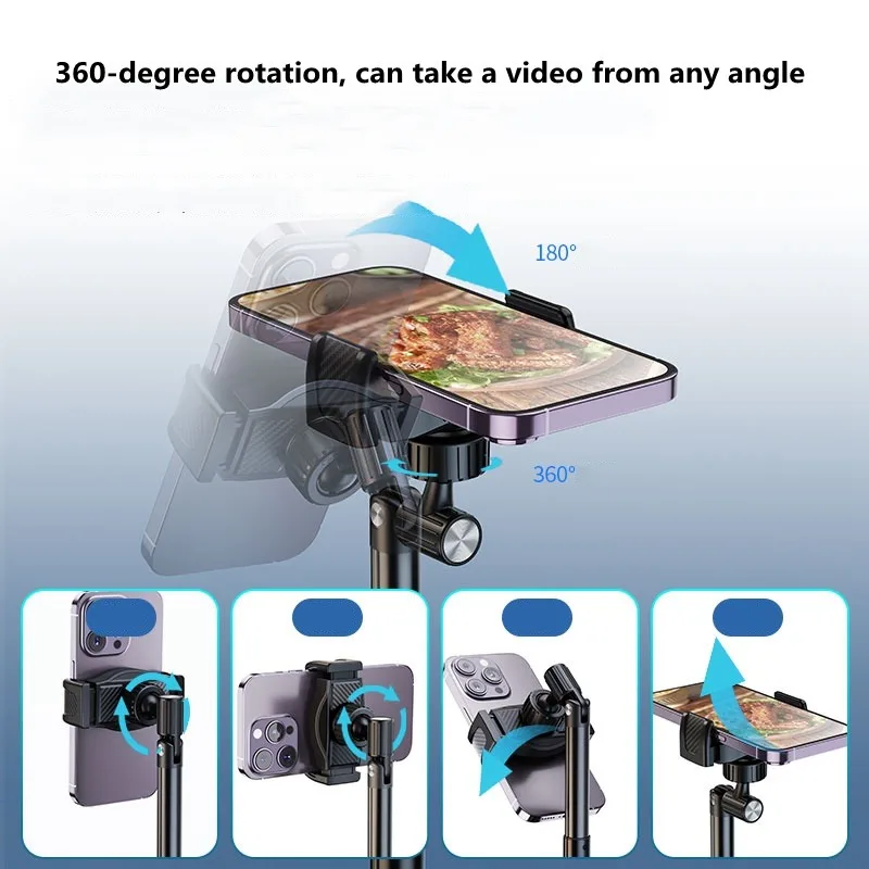 Eary Cell Phone Holder Stand for Recording Filming Height Adjustable Bracket For Desk Fit for iPhone Samsung 4-7" Inch Devices
